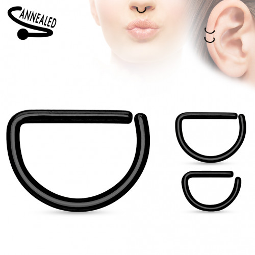Купить серьга-полукольцо из стали PiercedFish RX4 (D-образной формы) для пирсинга септума, хряща уха, носа оптом от 260 руб.