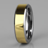 Купить кольцо из вольфрама TATIC R-TU-007 для пар, с золотой каемкой оптом от 1 600 руб.