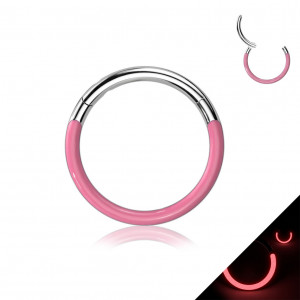 Кольцо кликер из титана PiercedFish RHT013, розовое, серьга для пирсинга септума, хряща уха, брови, носа, губ, пупка, сосков