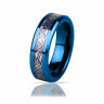 Купить кольцо из карбида вольфрама синее Lonti RTG-0031 с орнаментом "Кельтский дракон" (оттенок металл) оптом от 1 060 руб.