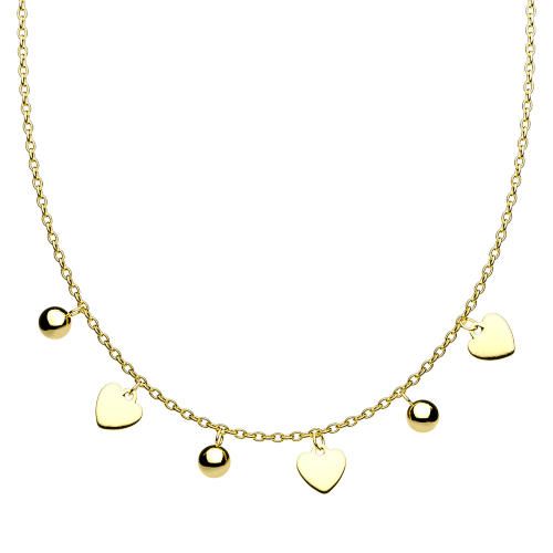 Купить короткое ожерелье-цепочка TATIC SNP-1468 с сердечками и шариками оптом от 600 руб.