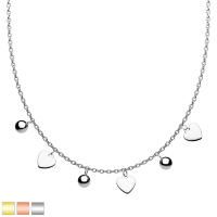 Короткое ожерелье-цепочка TATIC SNP-1468 с сердечками и шариками