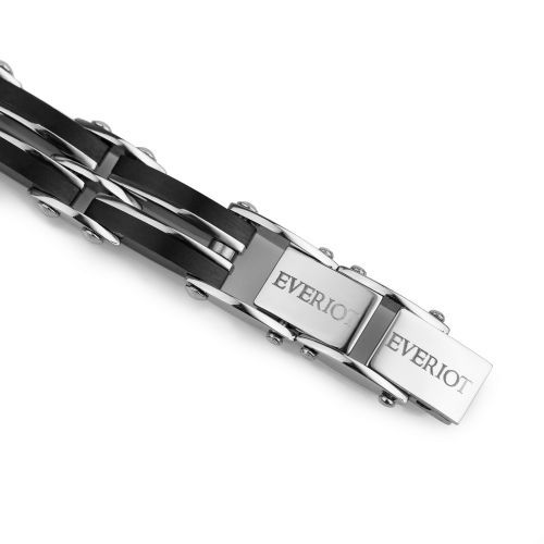 Купить двухсторонний мужской браслет из звеньев Everiot SB-MJ-2134, из нержавеющей стали со съемным замком оптом от 1 970 руб.