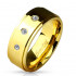 Купить кольцо из стали с фианитами Spikes R-M4757G и золотистым покрытием мужское оптом от 420 руб.