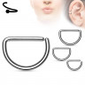 Купить серьга-полукольцо из стали PiercedFish RX3 (D-образной формы) для пирсинга септума, хряща уха, носа оптом от 220 руб.