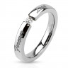 Купить помолвочное кольцо из стали Spikes R-M3099 с фианитом и гравировкой оптом от 480 руб.