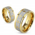 Купить кольцо из стали Spikes R-S1419, с золотистой каемкой и крестами оптом от 500 руб.