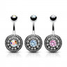 Купить штанга для пирсинга пупка PiercedFish N15805 с кристаллами и фианитами оптом от 420 руб.