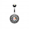 Купить штанга для пирсинга пупка PiercedFish N15805 с кристаллами и фианитами оптом от 420 руб.