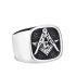 Купить мужской масонский перстень-печатка из стали "Циркуль и наугольник" Everiot SR-BR-130 оптом от 650 руб.