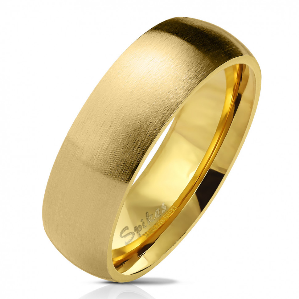 Купить кольцо из стали Spikes R027G матовое золотого цвета оптом от 370 руб.