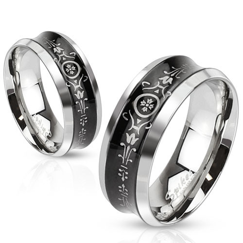 Купить кольцо из стали Spikes R-M2447 с красивым узором оптом от 480 руб.