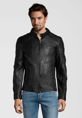 Купить мужская кожаная куртка в винтажном стиле GIPSY CAVE SF W18 LANOV черная оптом от 22 710 руб.