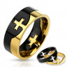 Купить кольцо мужское из стали TATIC R-M3292 с крестами из двух частей оптом от 550 руб.