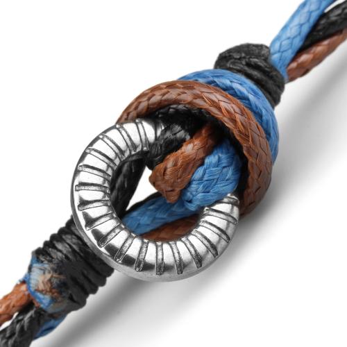 Купить плетеный браслет в два оборота из вощеного шнура Everiot Select LNS-2139 оптом от 500 руб.