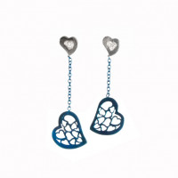 Серьги с подвесками в форме сердечек на цепочке Soul Stories LE-0138381 синие