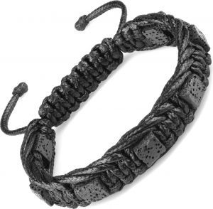 Мужской браслет Шамбала Everiot Select LNS-3091 из квадратной лавы оригинального плетения