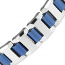 Купить браслет мужской из вольфрама Spikes STUB-015B с голубыми вставками оптом от 10 500 руб.