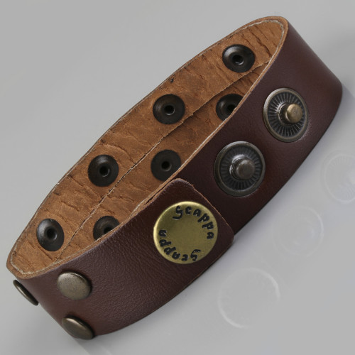 Купить кожаный браслет мужской Scappa NY-411 коричневый оптом от 530 руб.