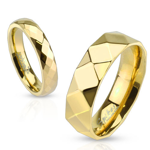 Купить кольцо из стали Spikes R-M2755 с граненой поверхностью оптом от 600 руб.