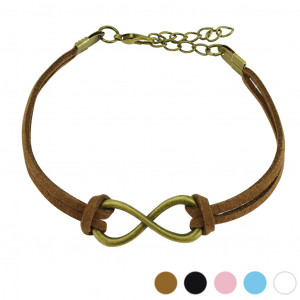 Женский браслет-шнурок TATIC SL0207 из экозамши с большой бесконечностью