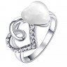 Кольцо ROZI RG-37300A с декором в виде сердец с кристаллами