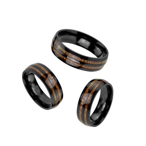 Купить кольцо мужское TATIC RSS-7930 из стали с деревянными вставками оптом от 1 450 руб.
