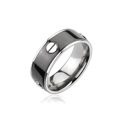 Купить мужское кольцо из титана Spikes NP-ТМ-3098 черное оптом от 680 руб.