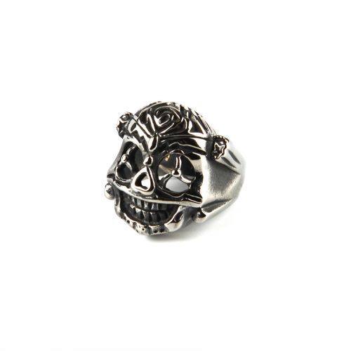 Купить мужское байкерское кольцо с черепом Everiot SR-BR-322 из стали оптом от 700 руб.