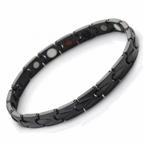 Купить магнитный браслет мужской из стали Everiot SB-MJ-028QD черного цвета оптом от 1 150 руб.