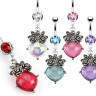 Купить украшение для пирсинга пупка PiercedFish NO-NAL13770 с розами и кристаллом оптом от 340 руб.