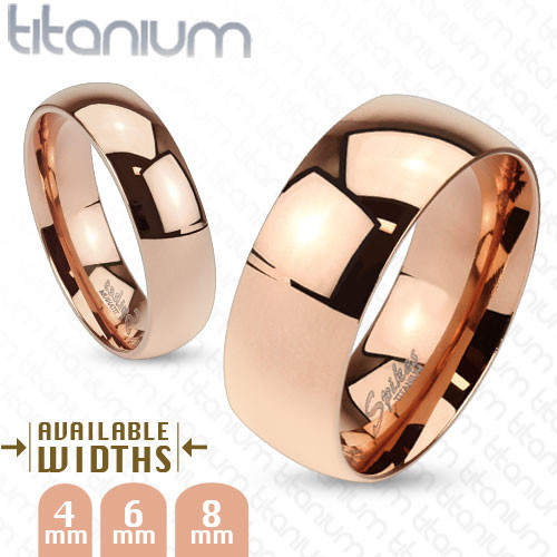 Купить кольцо из титана Spikes R-TI-4384 с напылением цвета розового золота оптом от 560 руб.