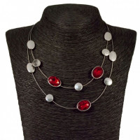 Вечернее ожерелье  "Вероника" с красными кристаллами Soul Stories 227096R