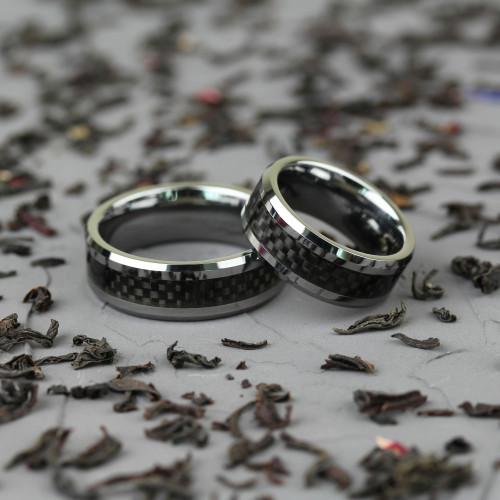 Купить кольцо из карбида вольфрама Spikes TU-007R с карбоновой вставкой оптом от 1 190 руб.