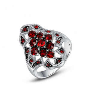  Кольцо ROZI RG-50315A с красными кристаллами