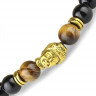 Купить браслет на резинке Everiot STB-MJ-1747 из камня тигровый глаз с головой Будды оптом от 470 руб.