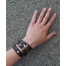 Купить кожаный браслет-намотка Scappa A-107 черный и коричневый оптом от 760 руб.