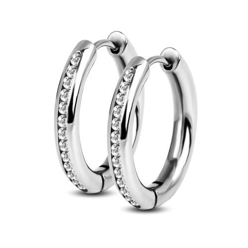 Купить титановые серьги-кольца Everiot TE-TG-1065 с фианитами оптом от 1 300 руб.