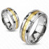 Купить кольцо из вольфрама Spikes R-TU-186 с золотистой полоской по центру оптом от 2 120 руб.