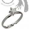 Купить безразмерное незамкнутое кольцо для пальцев ног/на фалангу TATIC R-A040 со звездой оптом от 250 руб.