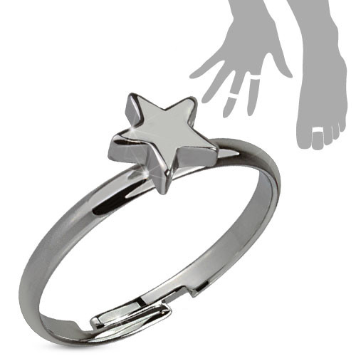 Купить безразмерное незамкнутое кольцо для пальцев ног/на фалангу TATIC R-A040 со звездой оптом от 250 руб.