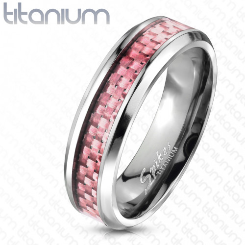 Купить женское кольцо из титана Spikes R-TI-4370 с розовой карбоновой вставкой оптом от 590 руб.