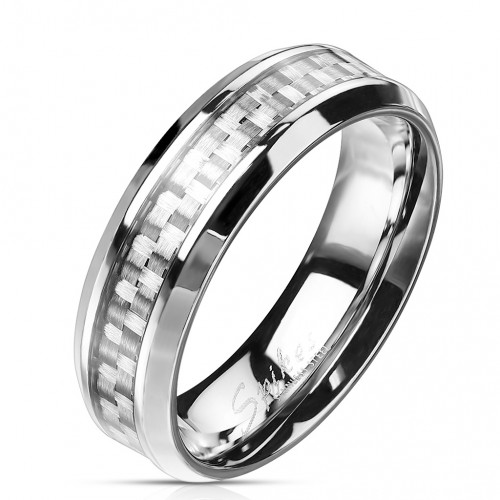 Купить кольцо из стали Spikes R-M2314 с карбоновой вставкой оптом от 550 руб.