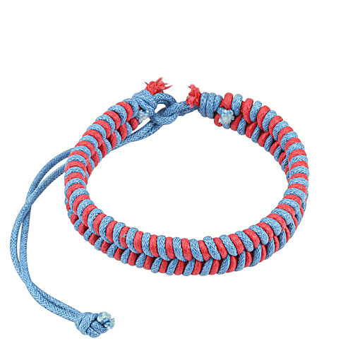 Купить текстильный браслет Spikes SL0189 плетеный, розово-голубой оптом от 590 руб.