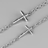 Купить браслет-цепь из стали с Everiot SB-XP-15285 в виде креста с фианитом оптом от 930 руб.