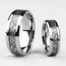 Купить кольцо из карбида вольфрама Lonti RTG-0034 с орнаментом "Кельтский дракон" оптом от 1 070 руб.