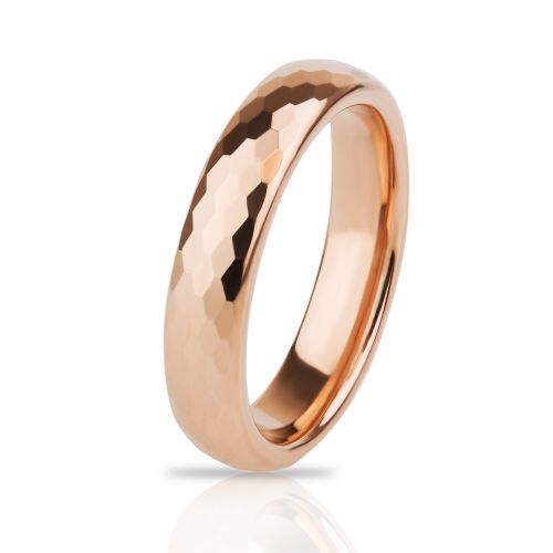 Купить кольцо из карбида вольфрама LONTI RTG-0012 с геометрическими гранями, цвет розового золота оптом от 1 210 руб.