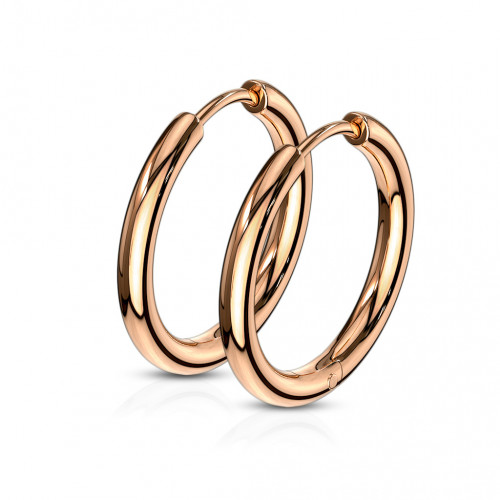 Купить серьги-кольца TATIC SE3065R стальные с покрытием цвета розового золота оптом от 590 руб.