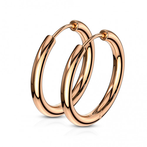 Купить серьги-кольца TATIC SE3065R стальные с покрытием цвета розового золота оптом от 590 руб.