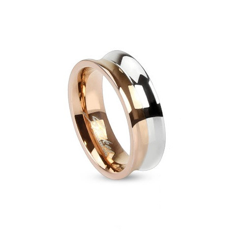Купить кольцо из стали Spikes --R-M2993 двухцветное оптом от 510 руб.